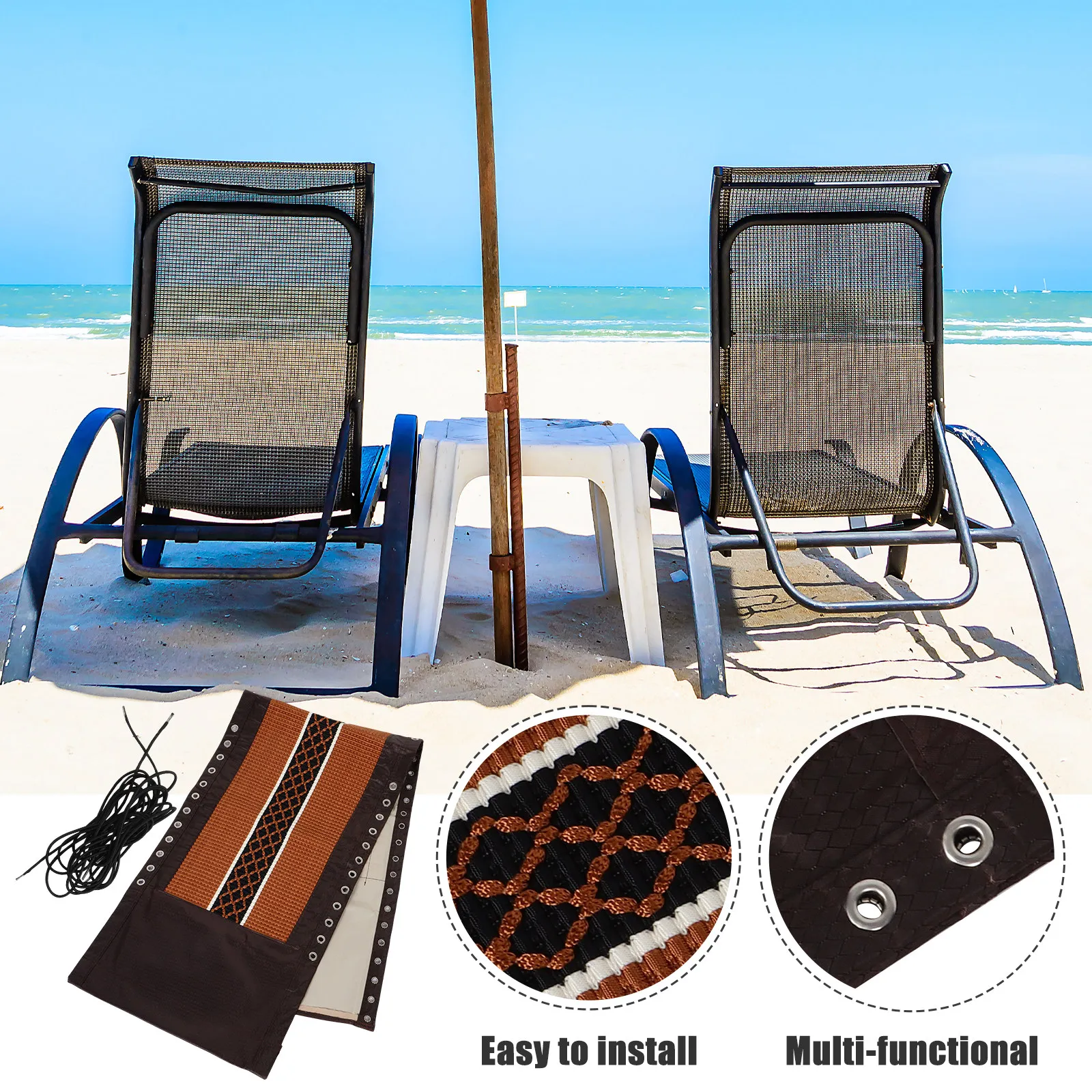 1Set Premium Chair Cloth for Repairing Folding Chairs Balcony Deck Outdoor Recliner Fabric Portable Camping Beach Chair view 3