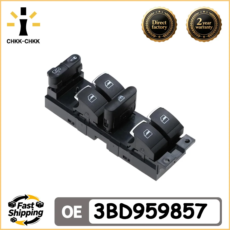 CHKK Power Window Master Switch 3BD959857 1J4959857 1J4959857B 1J4959857D For 1998-2005 VW Jetta Golf GTI MK4 PASSAT BORA