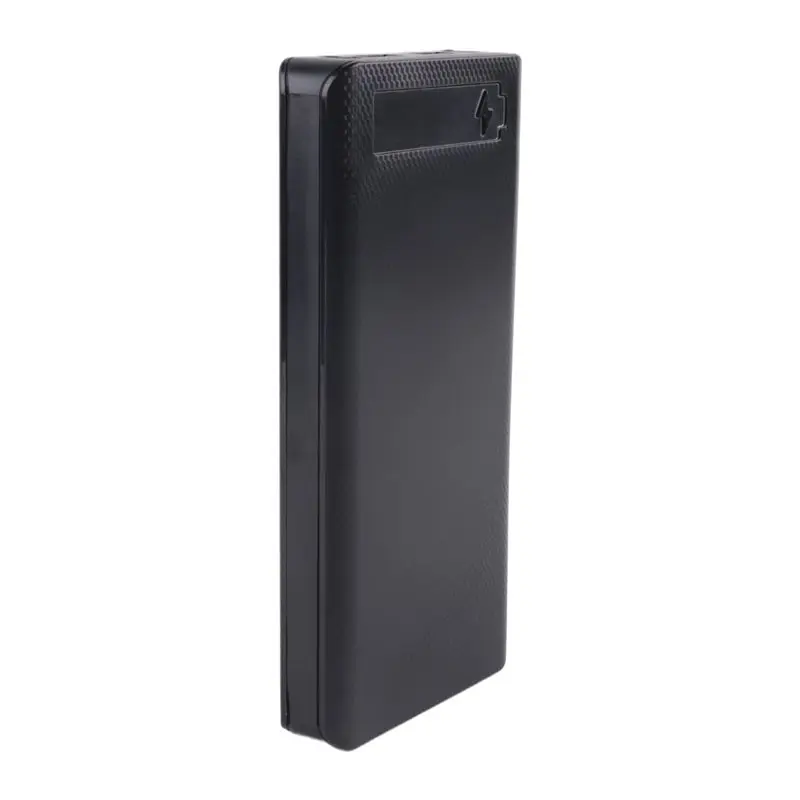 Caja de batería externa DIY con pantalla LCD, compatible con 20000 mAh, pantalla LCD para 8 baterías 18650, color negro