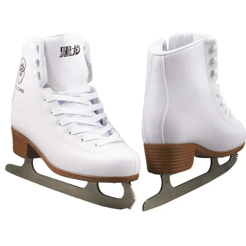 Plus Size Winter Ice Figure Skates Shoes with Ice Blade SBR Cotton Thermal Warm Thicken Children Adult Beginner Skating Shoes