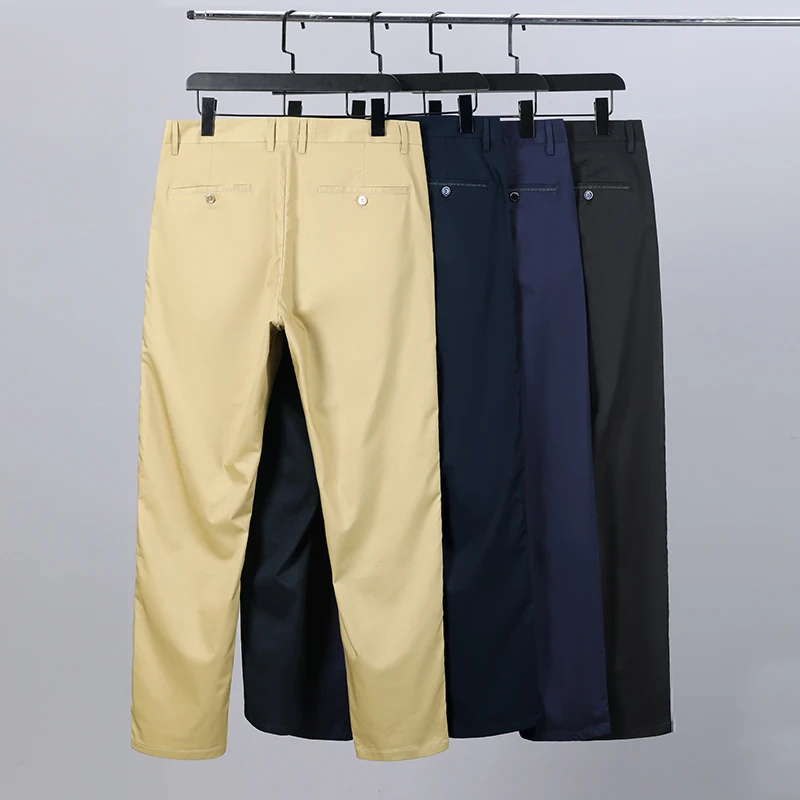 Bamboo Fiber Casual Pants Men's Summer Thin Loose Straight Business Wear Versatile Office Business Slim-Fit Pants
