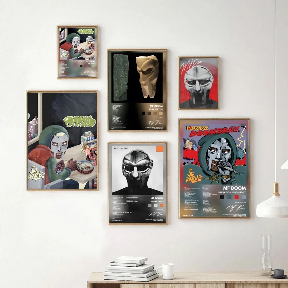 M-MF Doom Rapper Singer Poster Modern Art Print Gallery Wall Decor For Living Room Bedroom Office Creating Serene Ambiance