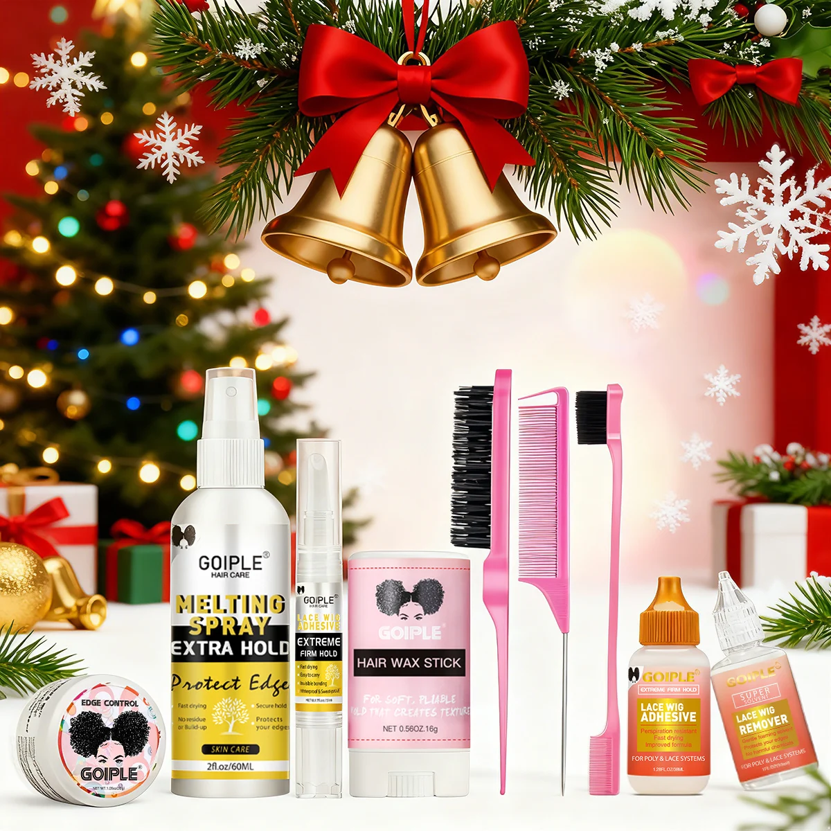 

Christmas Wig Installation Kit Invisible Wig Adhesive Fast-Drying Melting Spray Hair Wax Stick Edge Control Gel for Natural Wigs