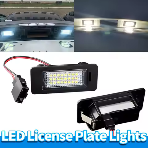 2PCS LED License Plate Light for Audi A1 A4 B8 A5 S5 Q5 TT A6 A7 VW Passat Golf Error Free Canbus 6000K White 18-24 SMD LED Lice
