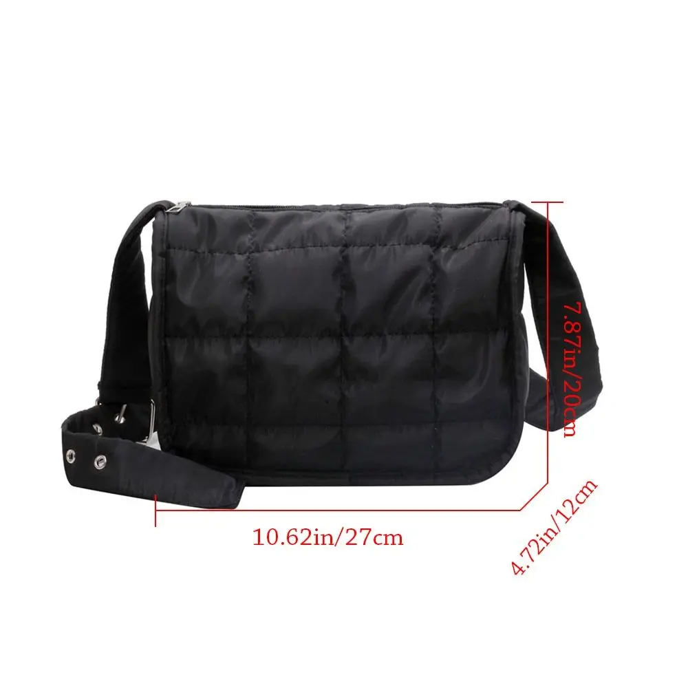 Fashion Quilted Handbags Casual Cotton-Padded Bags Solid Color Shoulder Bags Women Ladies Lightweight Underarm Bags