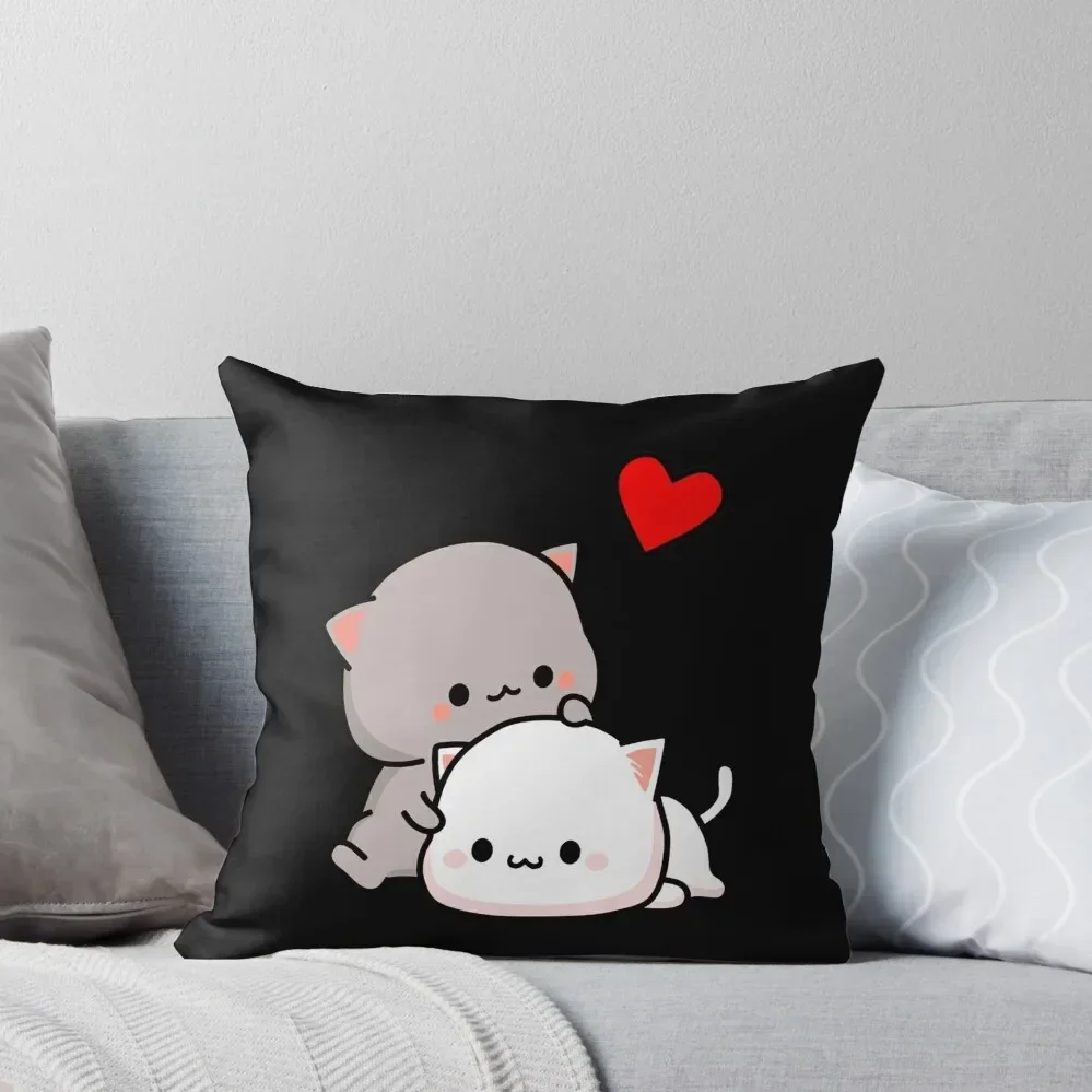 

Peach Cat and Goma Love Never Fails Classic T-Shirt Throw Pillow Plaid Sofa Cushion Cover For Sofa pillow