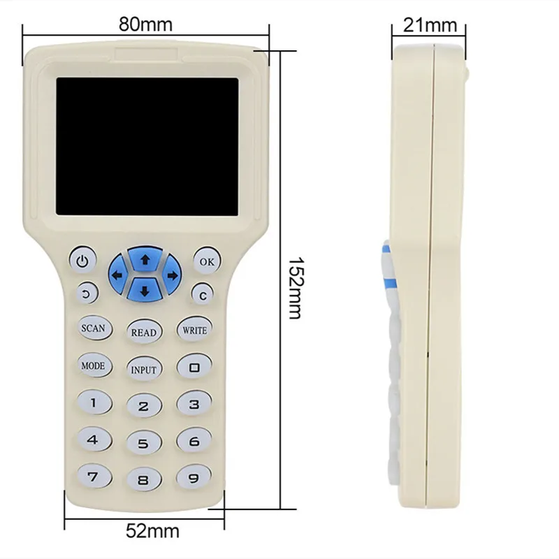 New English 10 Frequency Handheld RFID Duplicator IC/ID NFC Smart Chip Key Reader CUID UID T5577 Badge Writer Tag Card Copier