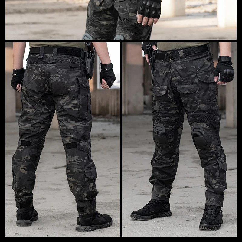 Tactical G3 Combat Pants With Knee Pads Cargo Sport Wear-resistant Trousers Hunting Hiking Airsoft Clothes