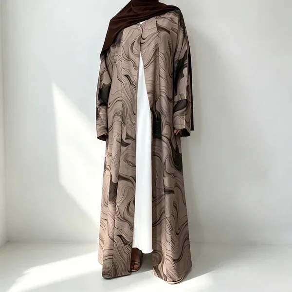 Abaya Print Dress Women Cardigan Robe Long Dresses Muslim Eid Ramadan Morocco Dubai Abayas Kaftan Islam Vestidos Jalabiya