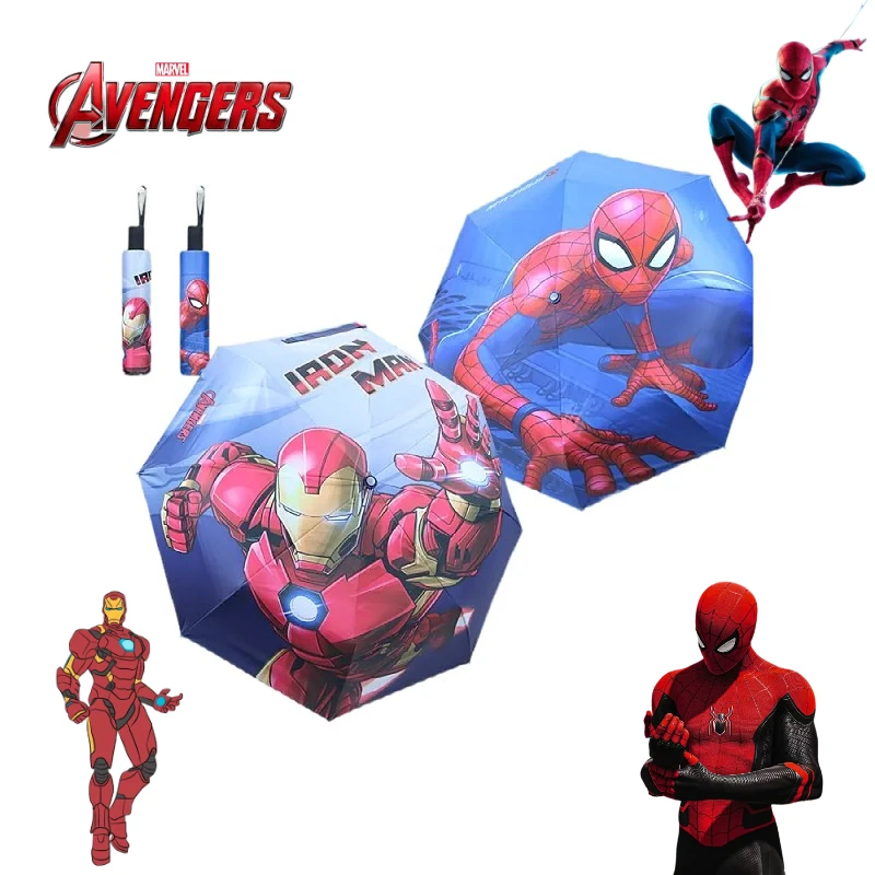 

Товар из фильма «Человек-паук» Marvel, анимация, студенческий зонтик с героями мультфильмов, персонализированный креативный складной зонт для мальчиков, подарок