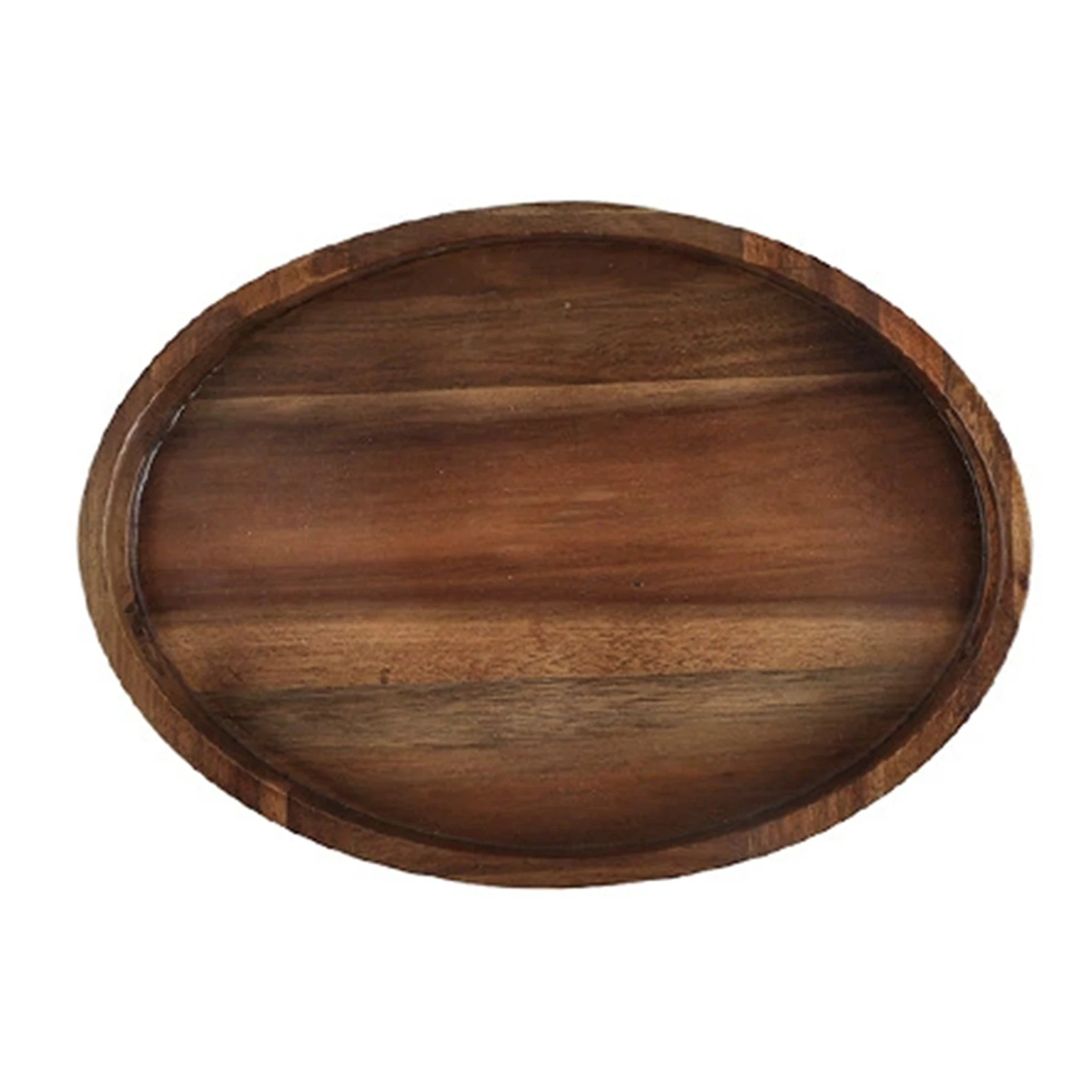 

Small Oval Wooden Serving Tray Natural Solid Wood Tea Table Decor Rustic Fruit Platter Breakfast Dessert Snack Holder