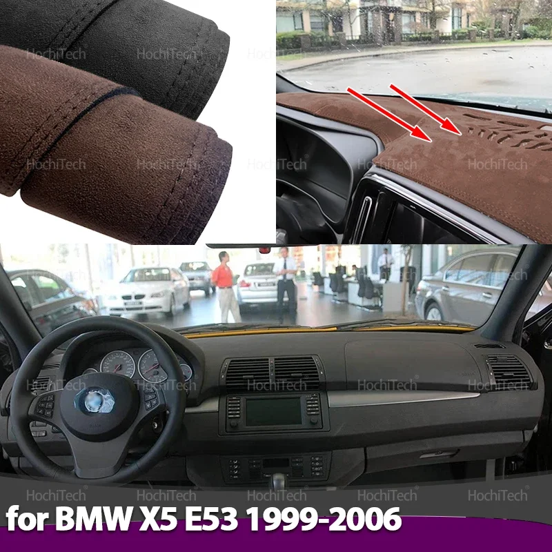 

Car Non Slip Mat Suede Leather Car Dashboard Cover Mat Dashmat Protect Carpet Accessories LHD RHD For BMW X5 E53 1999-2006