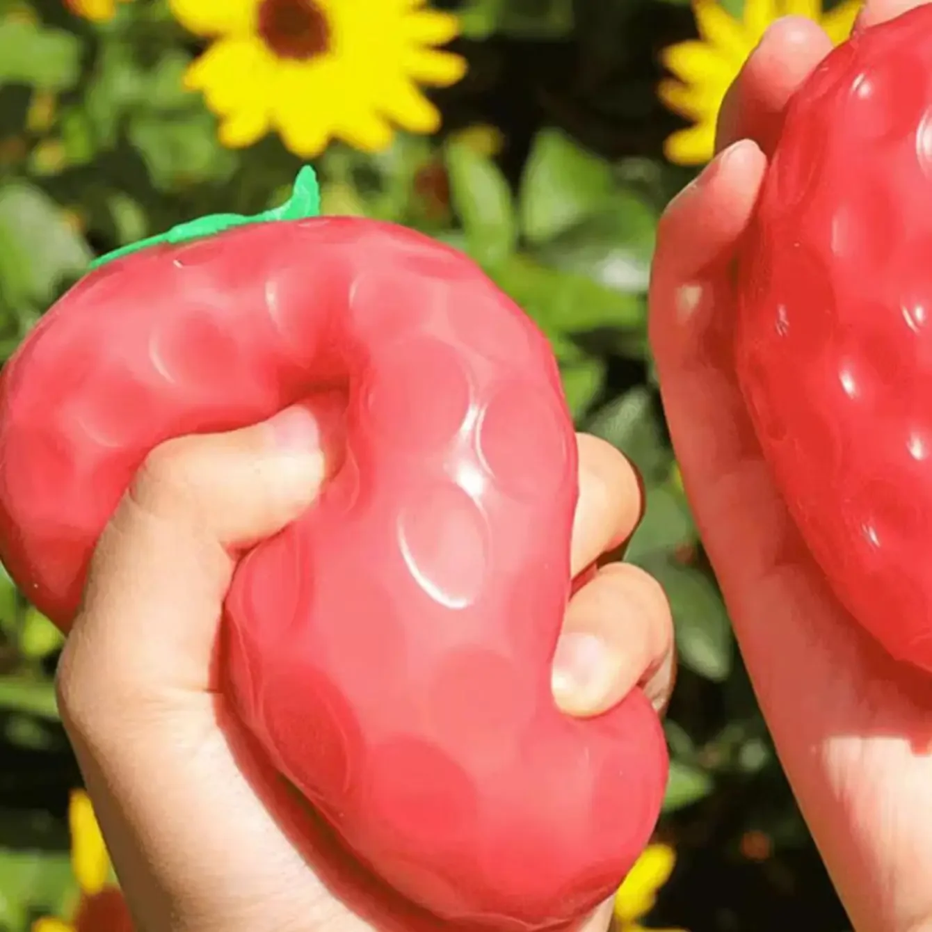 Decompressiespeelgoed Simuleerde Van Kleur Veranderende Aardbei Squishy Fruit Hand Anti-Stress Knijp Bal Voor Kinderen Sensorische Auti