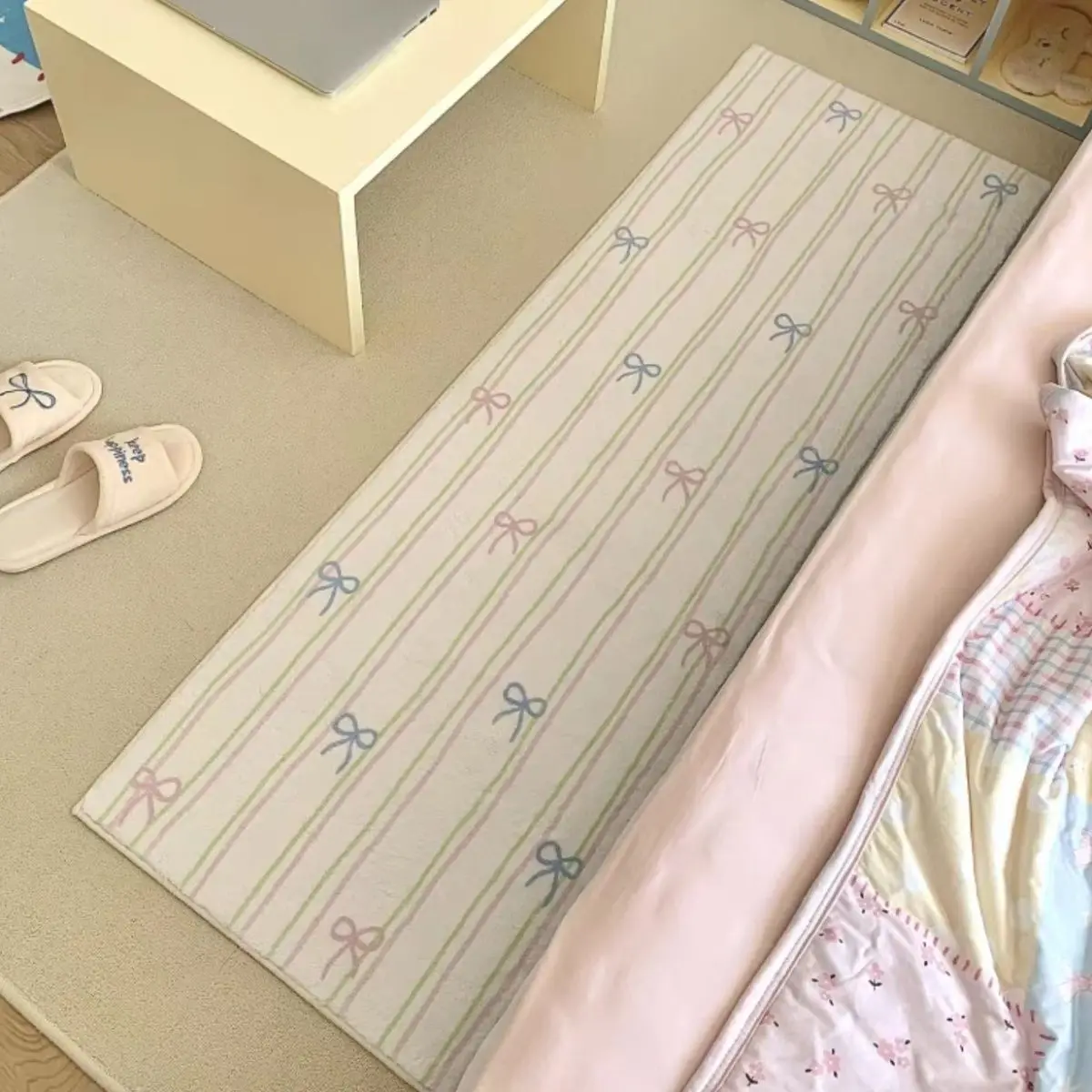 VIKAMA Schleifenband, lange Teppiche, bequem, weich, für Mädchen, Schlafzimmer, Nachttisch, Fenstermatten, Flur, Gang, Fußmatten, Heimdekoration