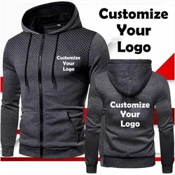 Customized Fashion Mens Hoodies Casual Zipper Jacket Cotton Fleece Warm Pullovers Sweatshirts High Quality Hip Hop Sportwear