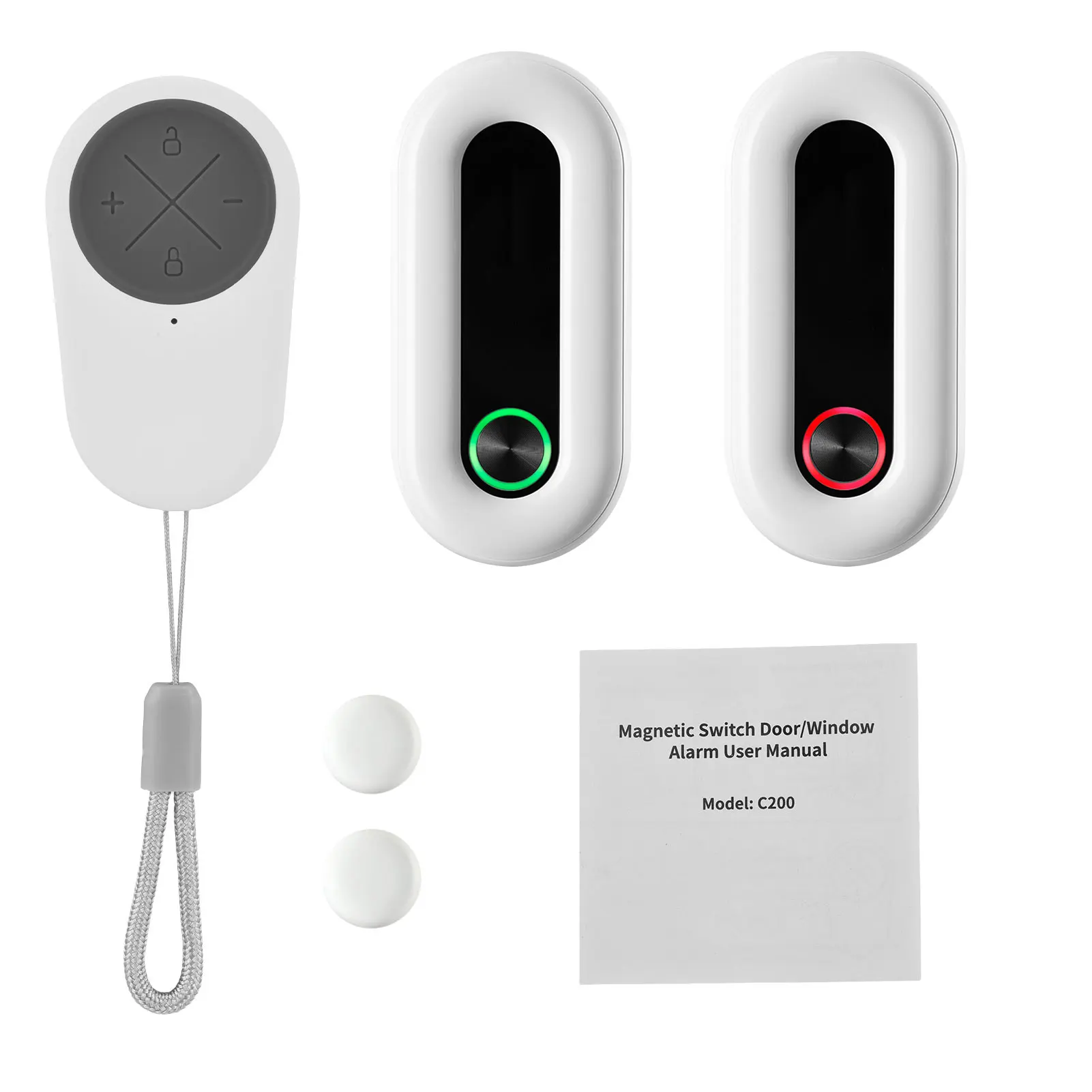 2 Pack Door Window Alarm Entry Alarm Dual-Mode Alert System Smart Low Battery Alert Adjustable Alarm Volume  Power   Easy