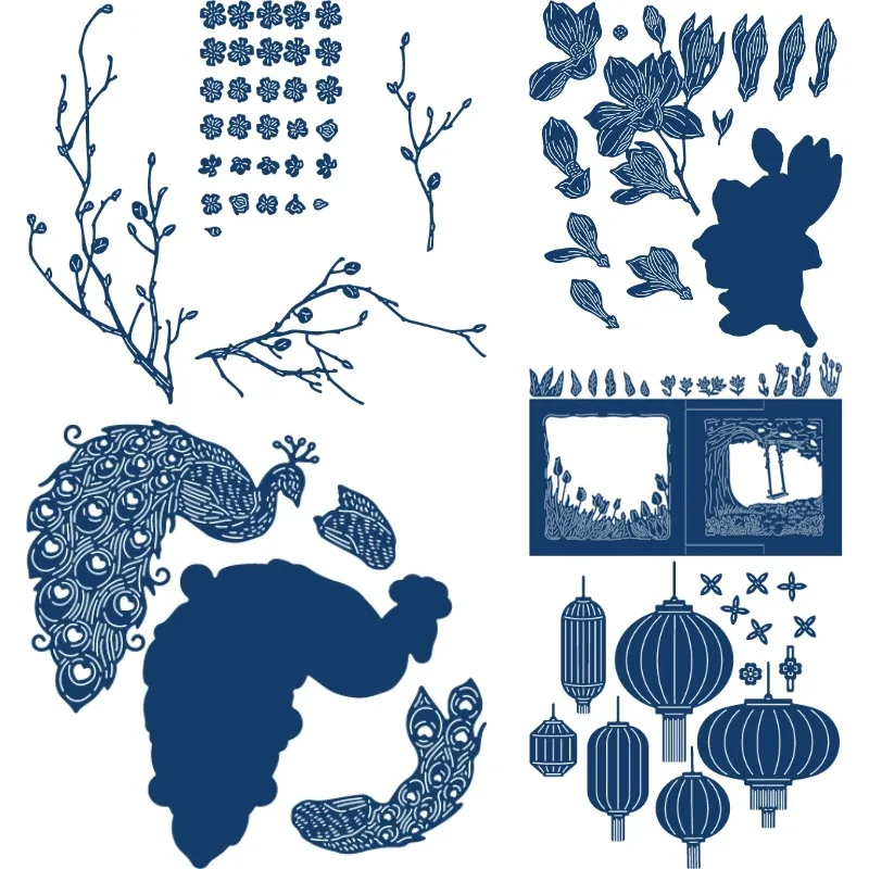 Magnolia Leaves Floral Branch Borders Metal Cutting Frame Dies 2026 New Templates DIY Scrap Booking Paper Making Crafts Cuts