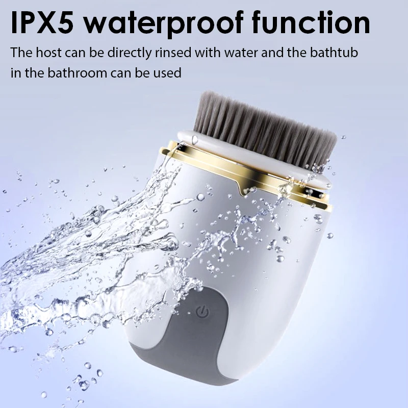 3 In 1 Electric Facial Cleansing Brush Device Silicone Face Exfoliator Cleaner Vibration Massager Deep Cleansing