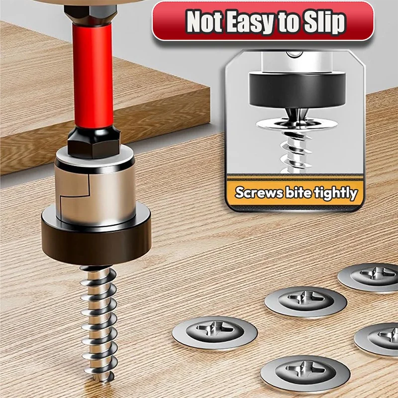 

Magnetic Locating PH2 Screwdriver Bit, 1/4'' Hex Shank Plasterboard Screw Positioning Batch Head, 1/3/5Pcs Kit