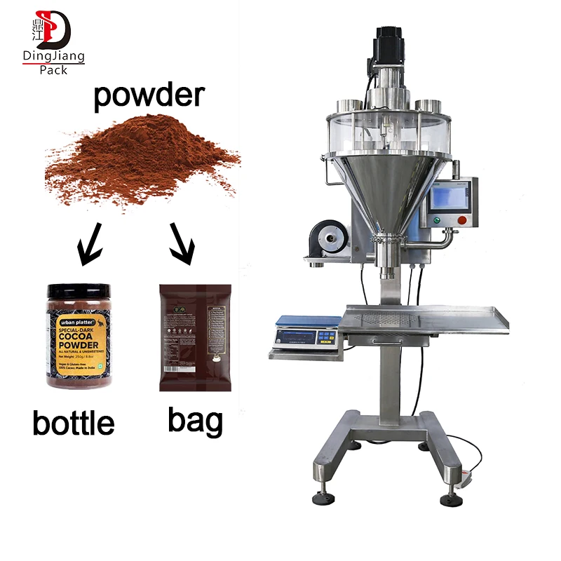 Customized Semi-Automatic Electric Plastic Bottles & Bags Powder Dispenser  hine with PLC Control and High Accuracy