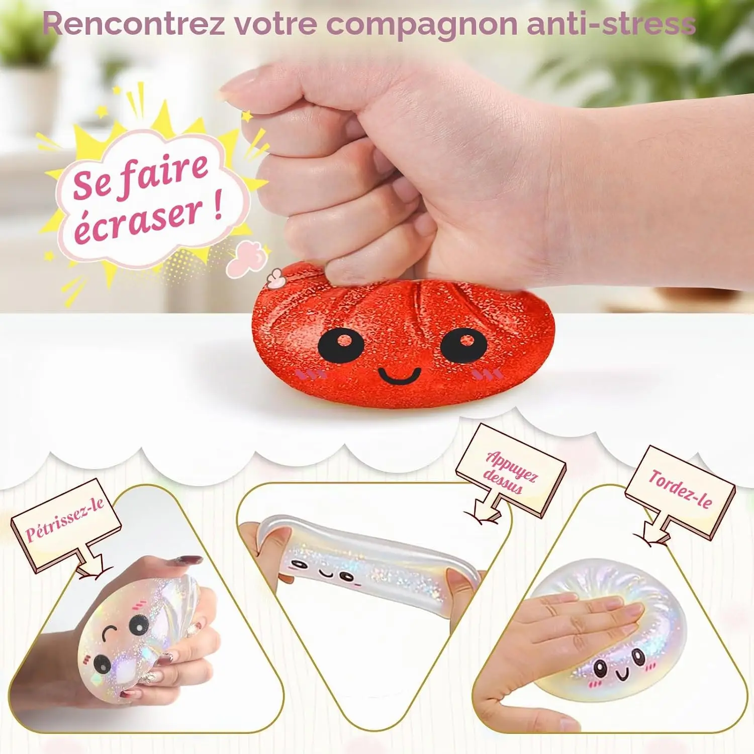 12pcs Mini Glitter Dumpling Squishy with Box Dumplings Sensory Squeeze Toy for Stress Relief Random Color ﻿ view 6