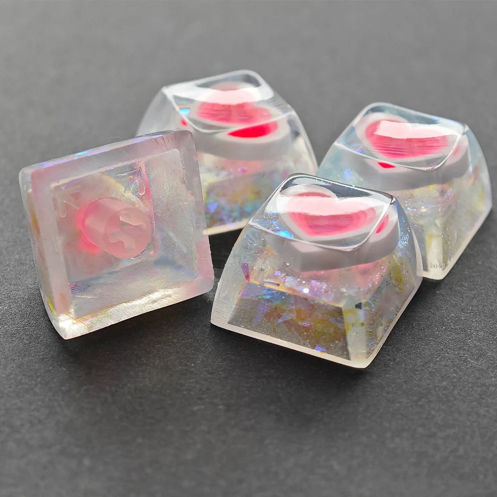 Hear Shaped Resin Keycaps SA R3 Profile Backlit Caps For Cross Switch Mechanical Keyboard ESC Direction Arrow Keycaps