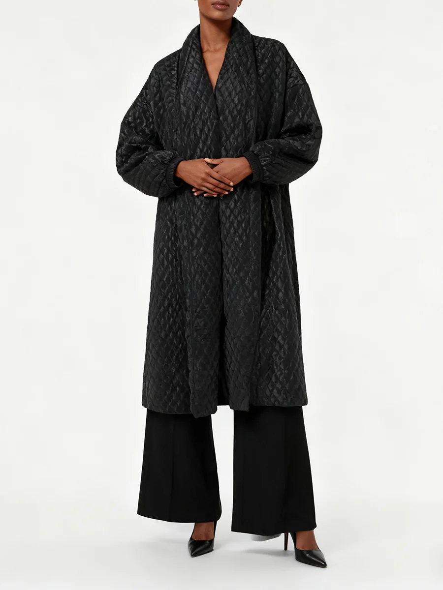 VGH الصلبة مزاجه فضفاض الستر للنساء التلبيب كم طويل تقسم زر شتاء دافئ معطف غير رسمي أنثى الاسلوب المناسب جديد #3