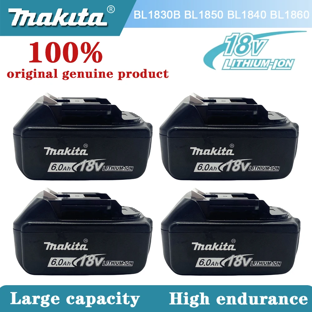 100% Original Makita 6Ah/5Ah for Makita 18V Batteries BL1860B BL1850B BL1850 BL1840 BL1860 BL1815 Replacement Lithium Battery