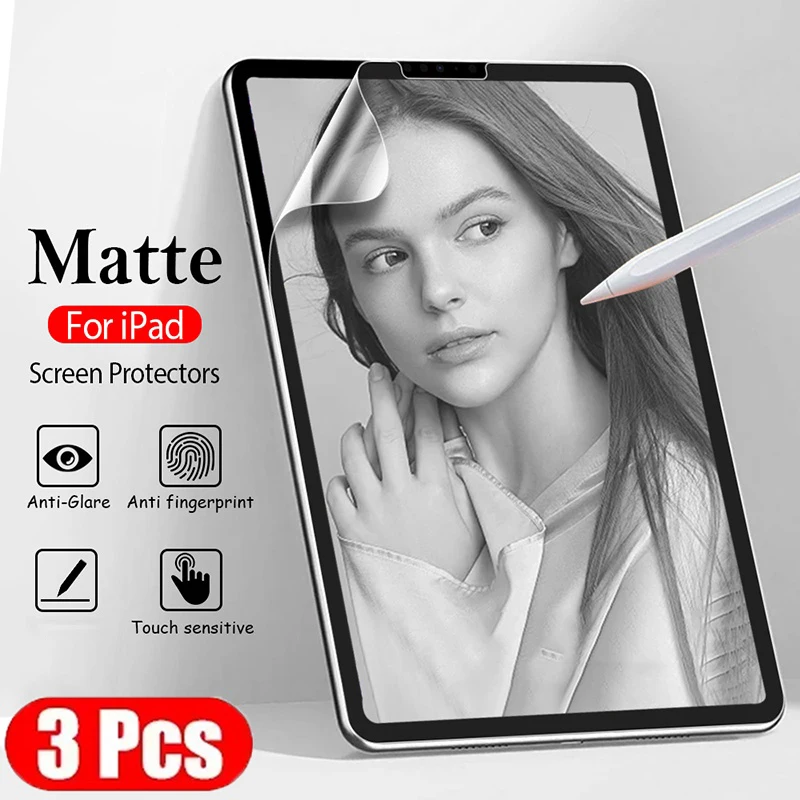 

3 шт. бумажная защитная пленка для экрана iPad 10, 9, 8, 7, 6, 5, Pro 11 12,9 2022 Защитная пленка для iPad Mini 6 Air 5 4 3 2