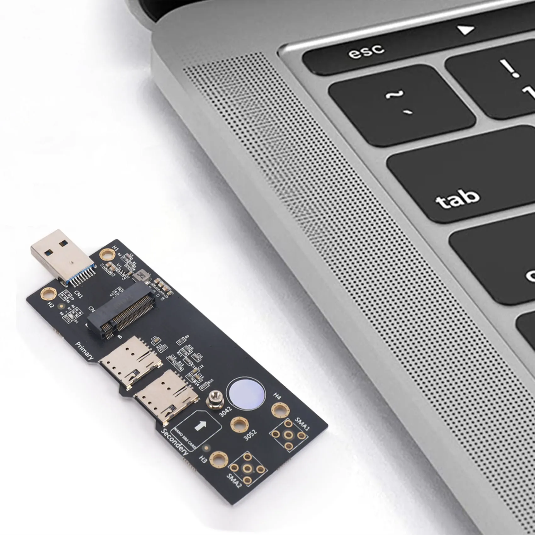 SR-pour NGFF M.2 clé B vers USB 3.0 adaptateur carte Riser avec double emplacement pour carte NANO SIM pour connecteur pour Module WWAN/LTE