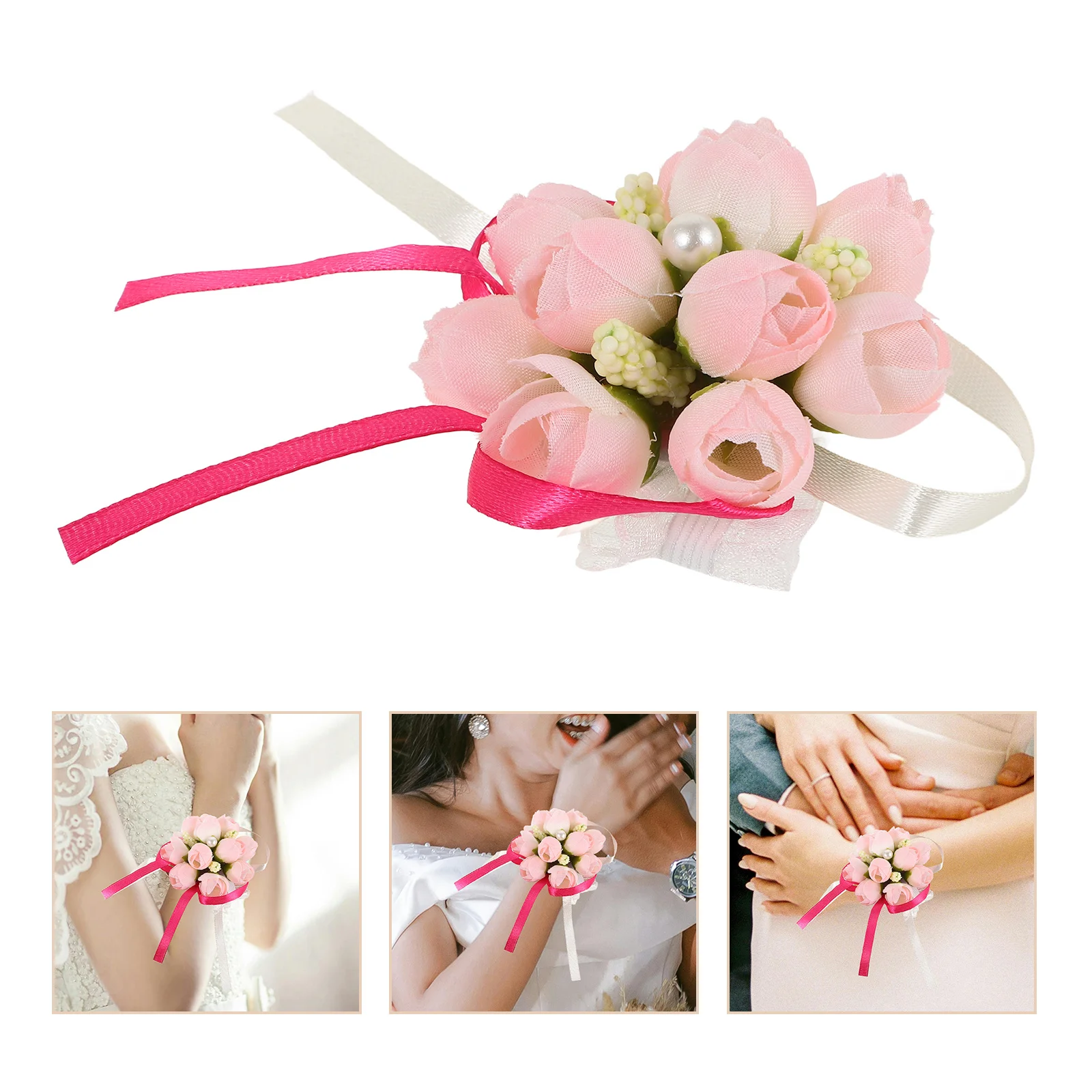 

10Pcs Wedding Wrist Flower Decor Exquisite Bride Hand Flower Rustic Bridal Accessories Fashionable Bridesmaid Ornament