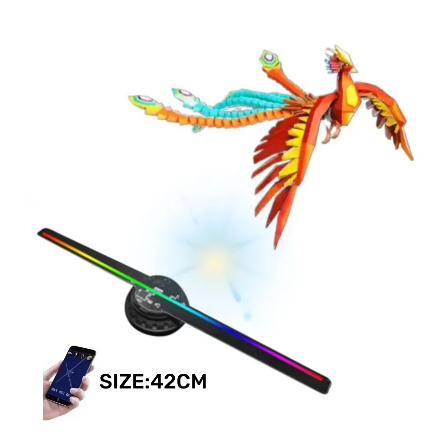 Holographic Ad 42cm 2 Blades 3D Holographic Light Emitting Diode Display Fan
