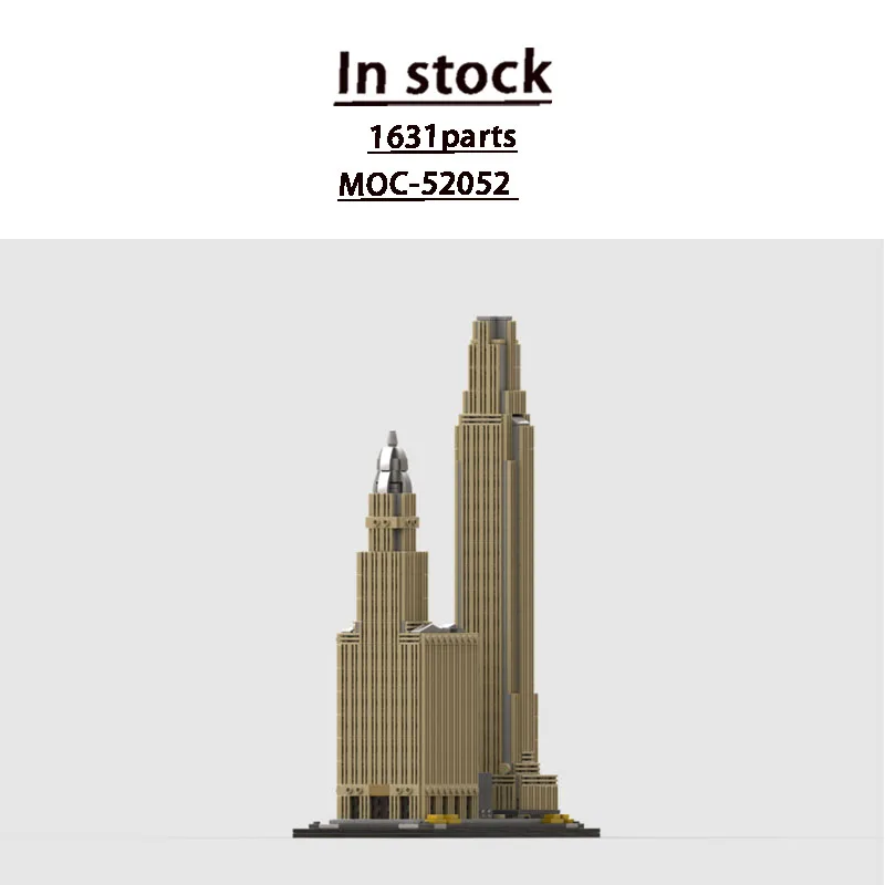 MOC-52052 City New High-Rise Building Hotel Building Block Model 1631 Parts Boys' Children's Birthday New Year Toy Gift