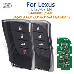 Lonsdor-llave remota inteligente para coche, LT20-07EN para Lexus RX ES300h ES200 LS500 LS500H 0440433,58/434,42 MHz 312/314.3Mhz 8A AA A9 BA Chip