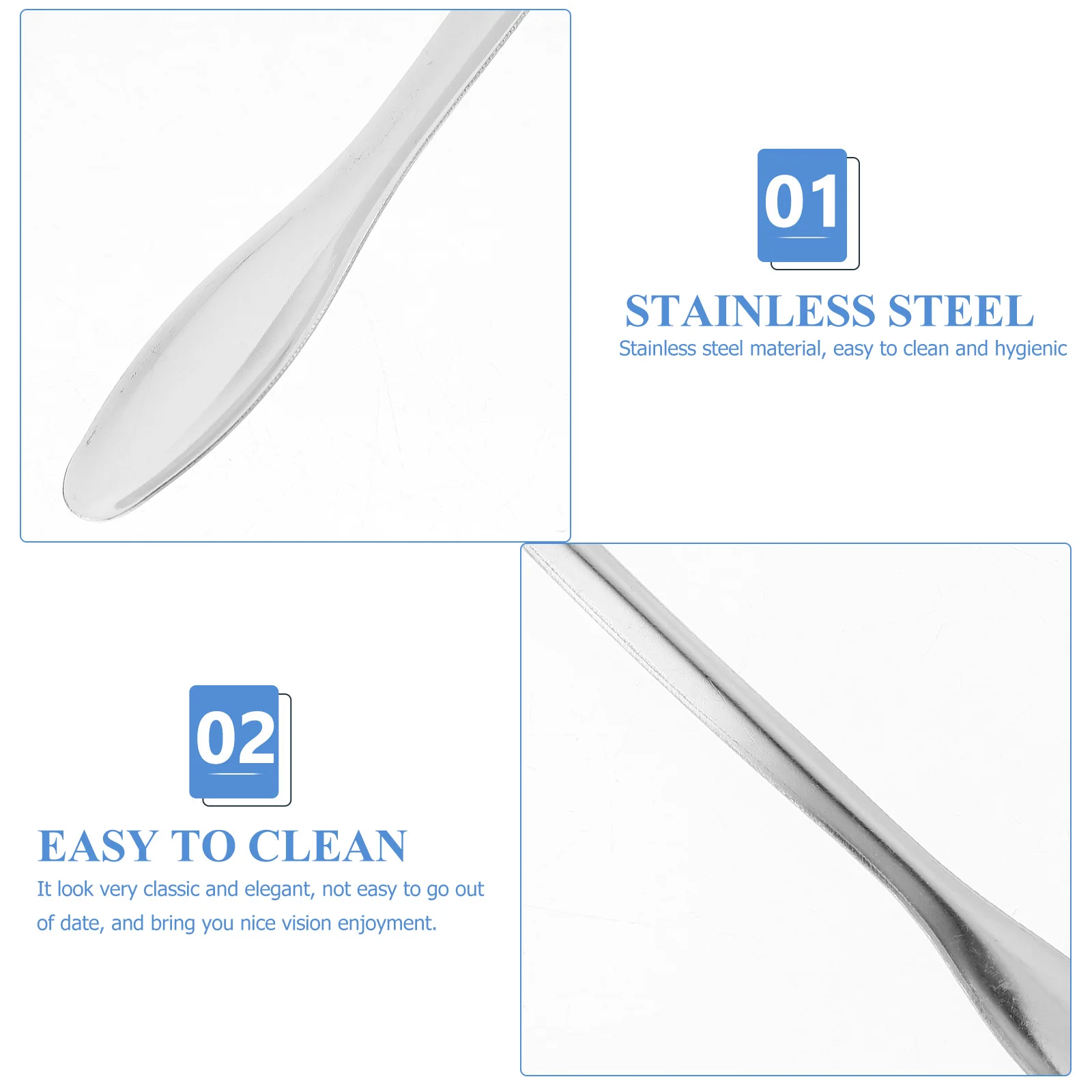 

10pcs Laboratory Spoon Stainless Steel Sampling Spatula For Cosmetics Powders Measuring Scoop Experiment Teaching