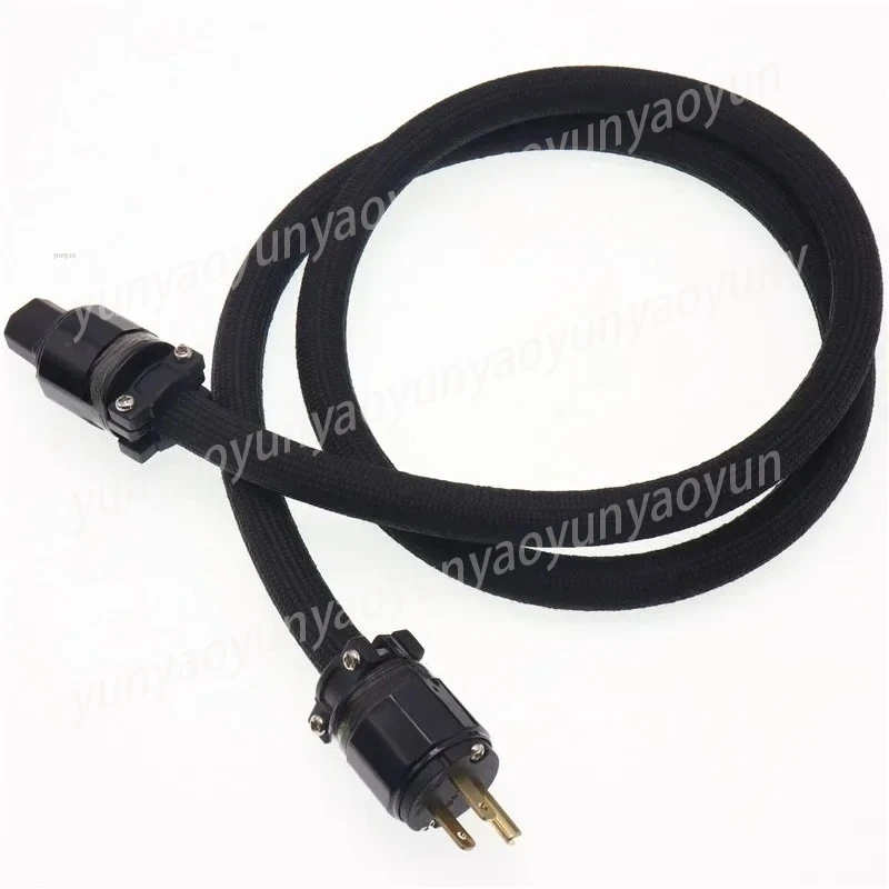 

Single Crystal Copper Audio Cord CD Amplifier Gold Plating on US/EU Carbon Fiber Power Line Plug