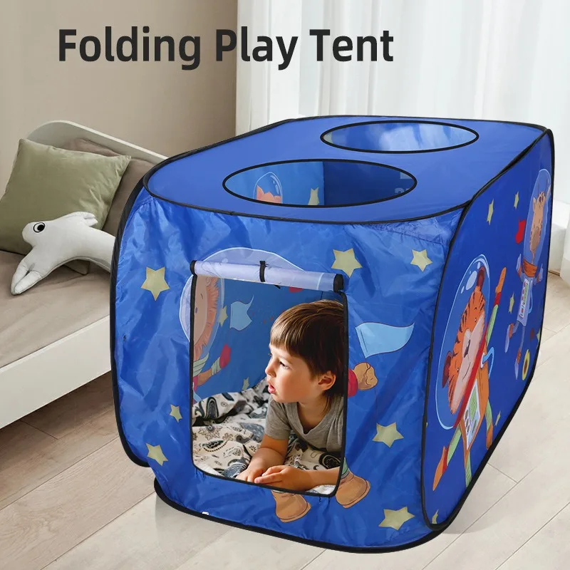 Space Astronaut Themed Game Play Tent House Toy for Kids Children Boys Indoor Outdoor Foldable Pop-up 3 Opening 2-3 Person