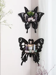 Butterfly Wood Shelf Crystal Holder Shelves Boho Home Decoration Wall Corner Shelf Room Decors Aesthetic for Living Room Gift