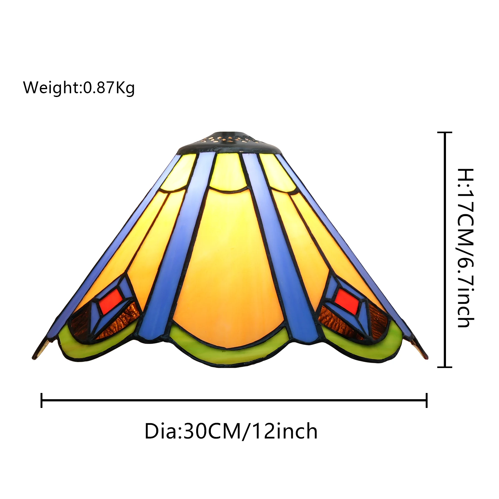 Tiffany Lamp Shade 12 Inches Wide Accessories Replacement Stained Glass Lampshade for Table Lamp Floor Lamp pendant light