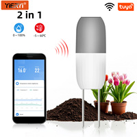 YIERYI WIFI Soil Sensor Smart Temperature Humidity Detector Waterproof Tuya Wireless Soil Moisture Monitor for Garden Greenhouse