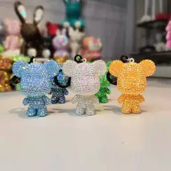 Bear Diamond Painting Keychain Keyring Diamond Embroidery Cartoon Pendant Painting Jewelry Cross Stitch Bag Pendant Ornament