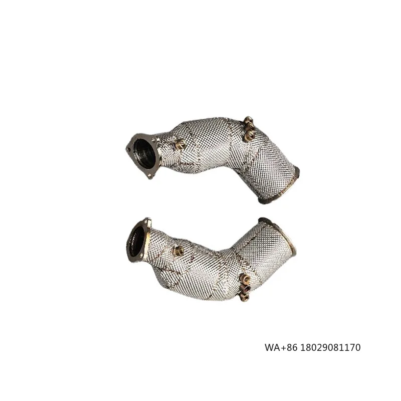 

OEM Stainless Steel Straight Sport Downpipe Exhaust for RS6 C8 4.0 2021-2023 Heat Shield No Cat Downpipe Free Flow Downpipe