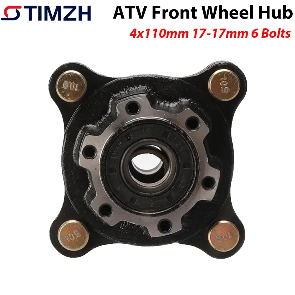 17mm 4x110mm Front Wheel 6 Bolts Brake Disc Rim Hub Fit For China ATV 110cc 125cc 150cc 200cc 250cc Quad Bike Scooter Accessorie