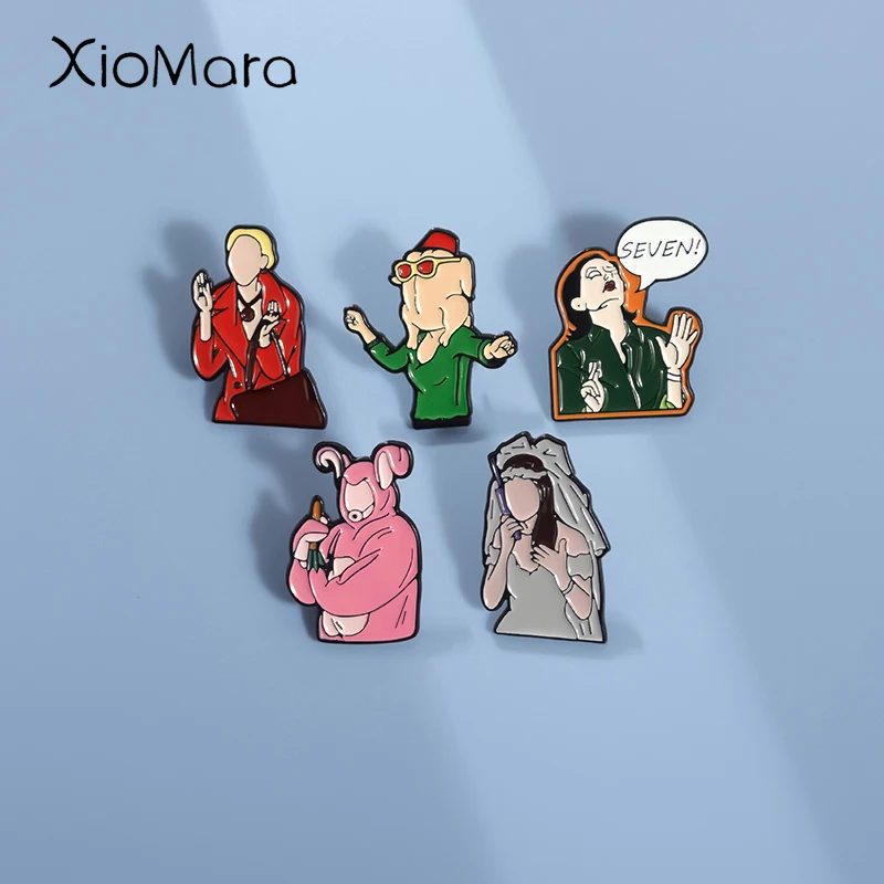 

Friends Enamel Pins Custom Humor Comedy Movie TV Characters Brooches Lapel Badges Cartoon Funny Jewelry Gift for Kids Friends