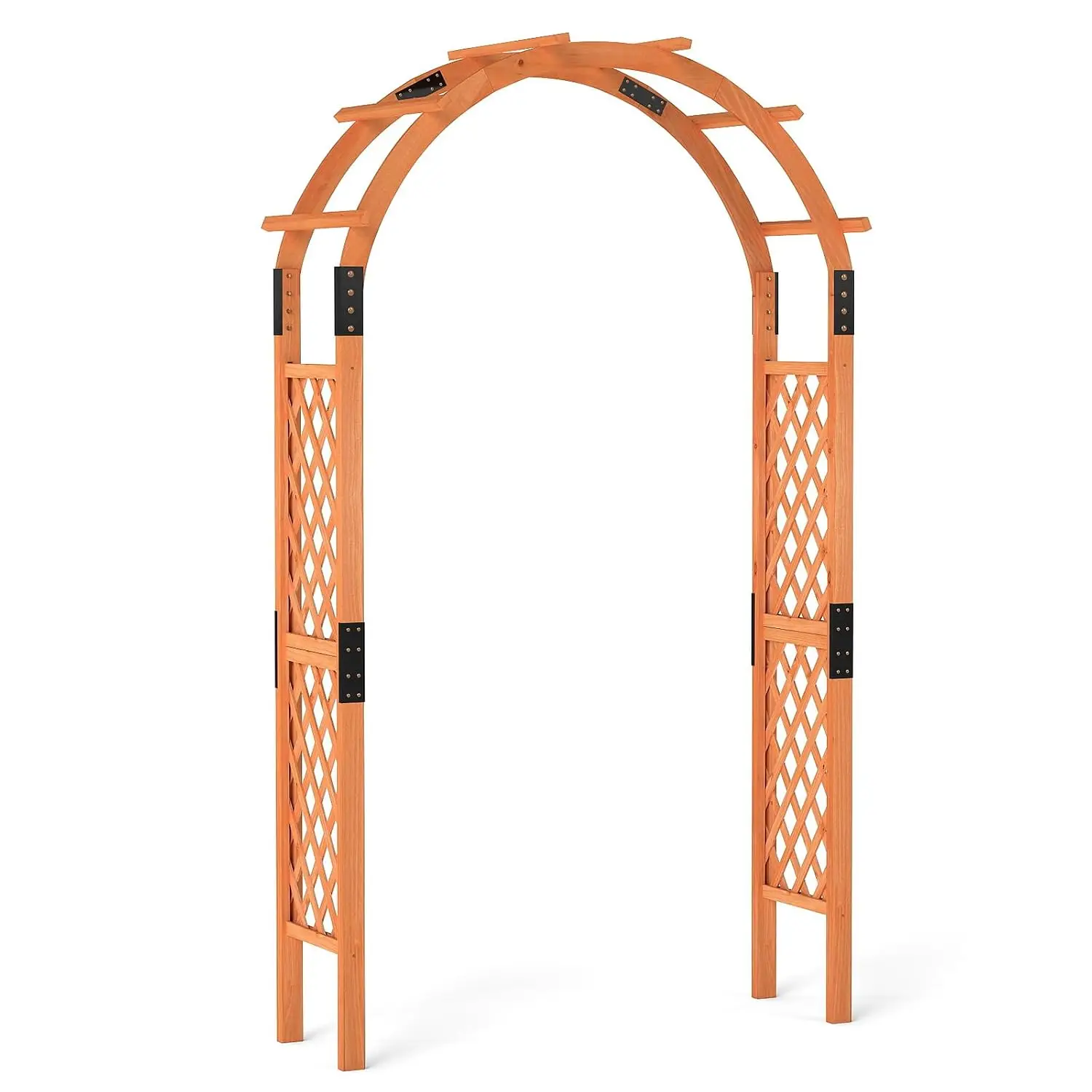 Moccha 7.7 FT Garden Arbor, 93" Wood Arbor Trellis for Climbing Plants, Rose, Ivy, Outdoor Archway Pergola, Solid, Customized