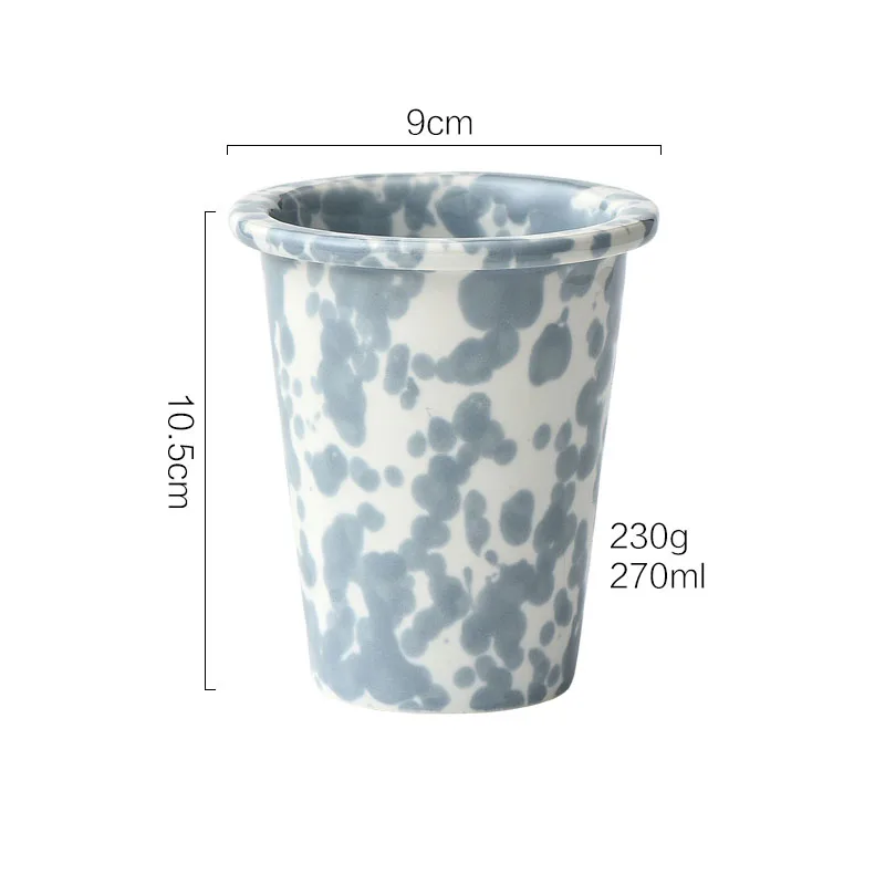 Retro Ceramic Coffee Mug, Breakfast Mug, Milk Cup, Ink Splash Design, Pen Holder, Storage, Bathroom Rinse Cup, Home Decoration