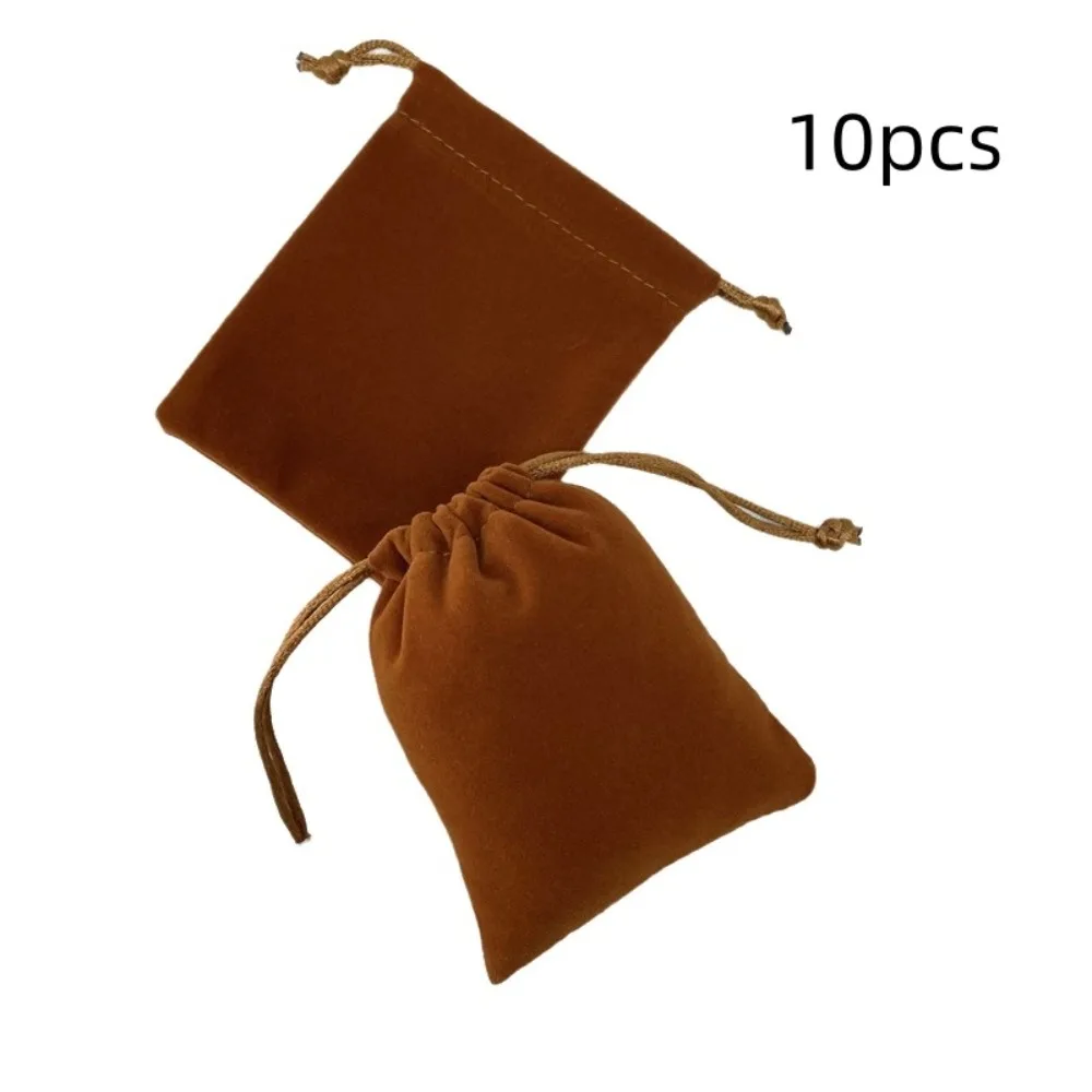 10pcs Multicolor Small Velvet Drawstring Bags with Drawstring Closure Dustproof Gift Packaging Bags Portable Handcrafted