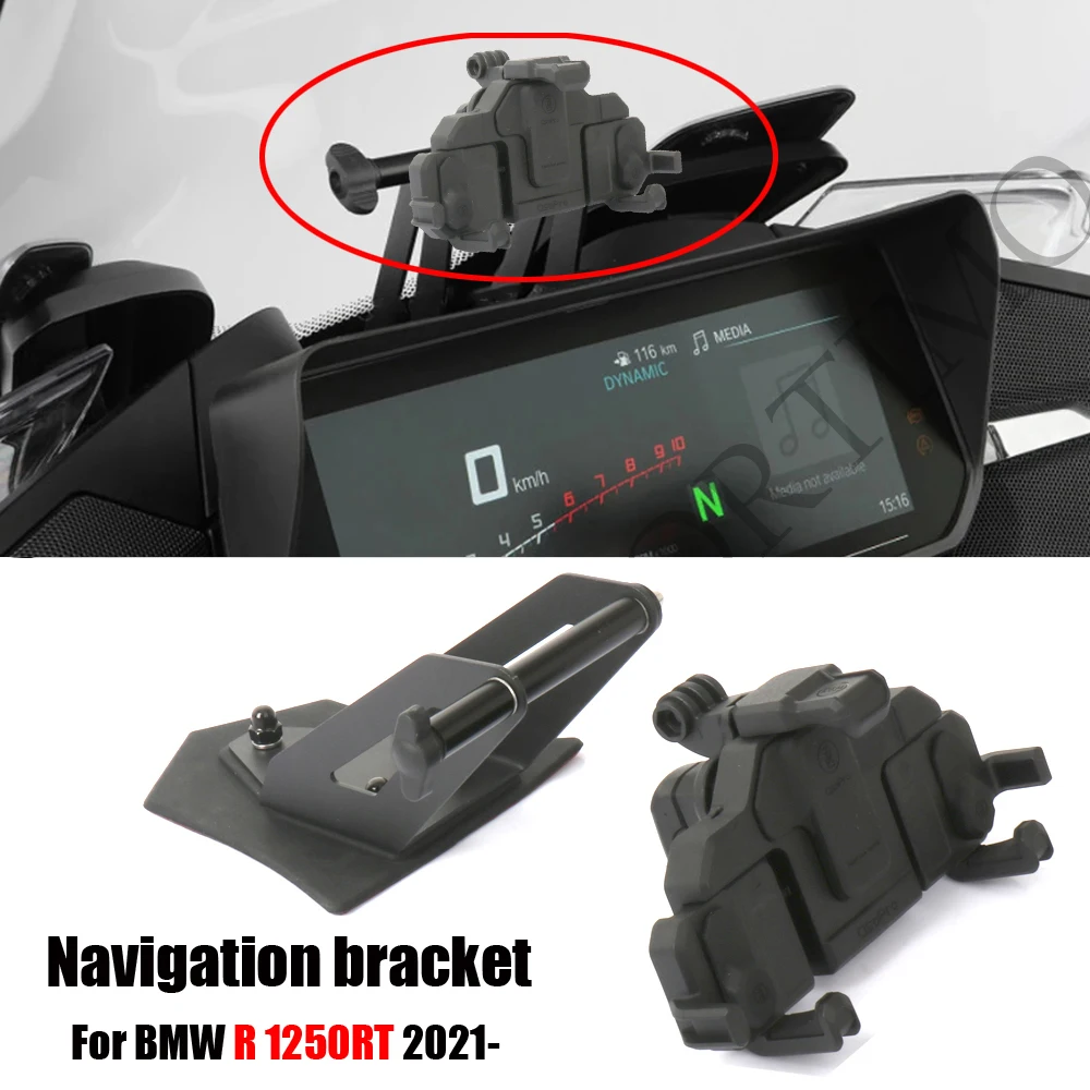 

NEW Motorcycle Accessories For BMW R 1250 RT R1250RT 2021 2022 2023 2024- GPS Navigaton Phone Holder Adapter 12mm Diameter Brack