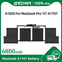 Batería del ordenador portátil del alto rendimiento 6800mAh A1820 de SKOWER para Apple Macbook Pro 15"" A1707