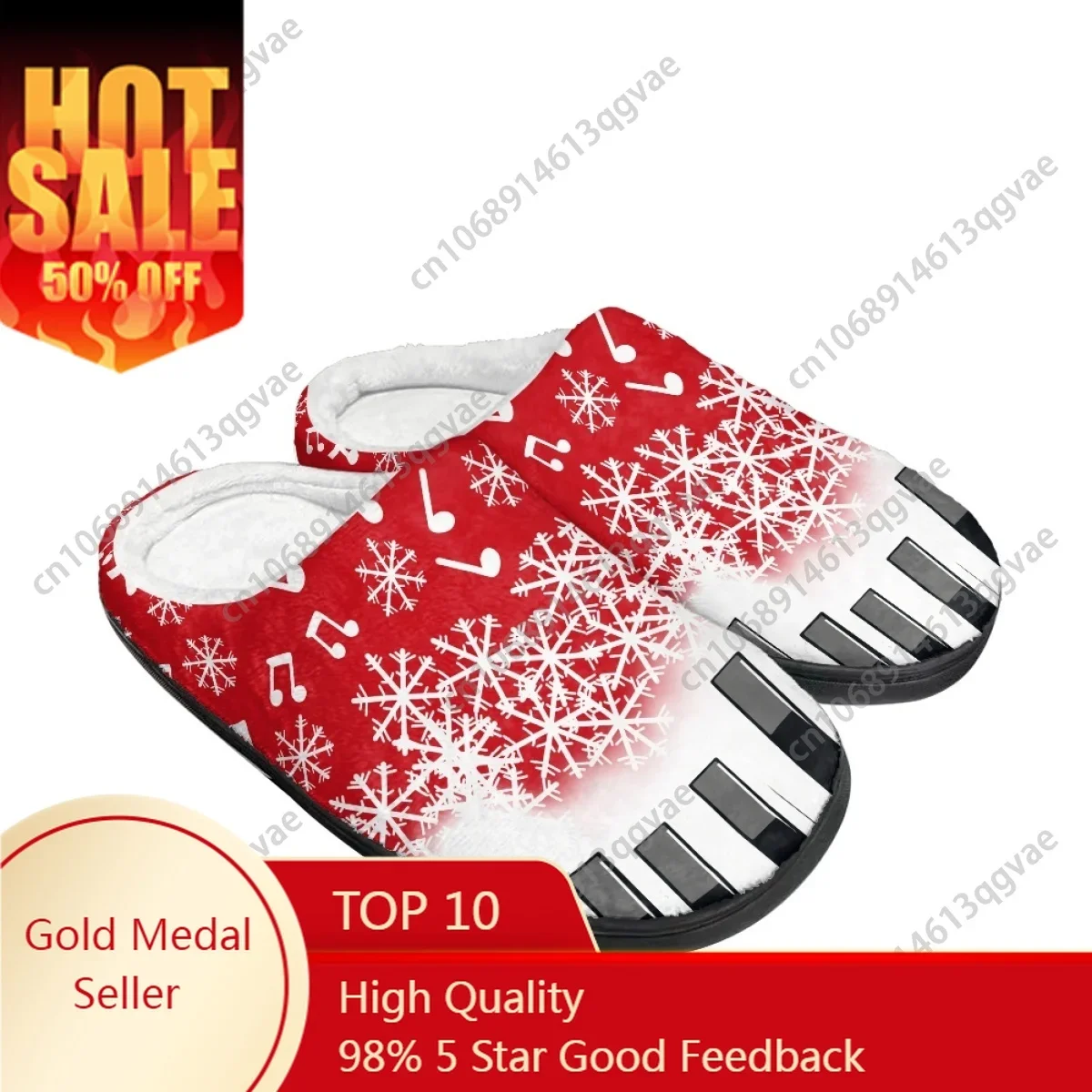 

2025 New Arrival Christmas Piano Keyboard Music Home Cotton Slippers Mens Womens Teenager Plush Bedroom Keep Warm Custom Slipper